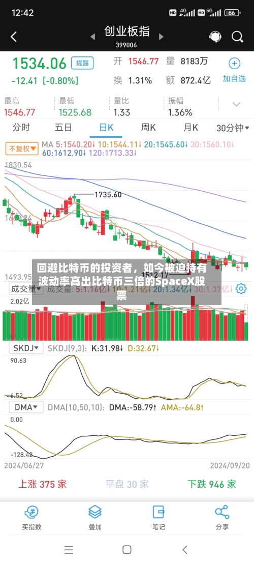回避比特币的投资者	，如今被迫持有波动率高出比特币三倍的SpaceX股票-第1张图片